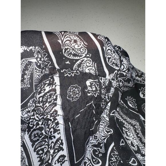 Christopher & Banks Blouse Top Black White Semi Sheer XL Mature Occasion Holiday - Picture 10 of 12